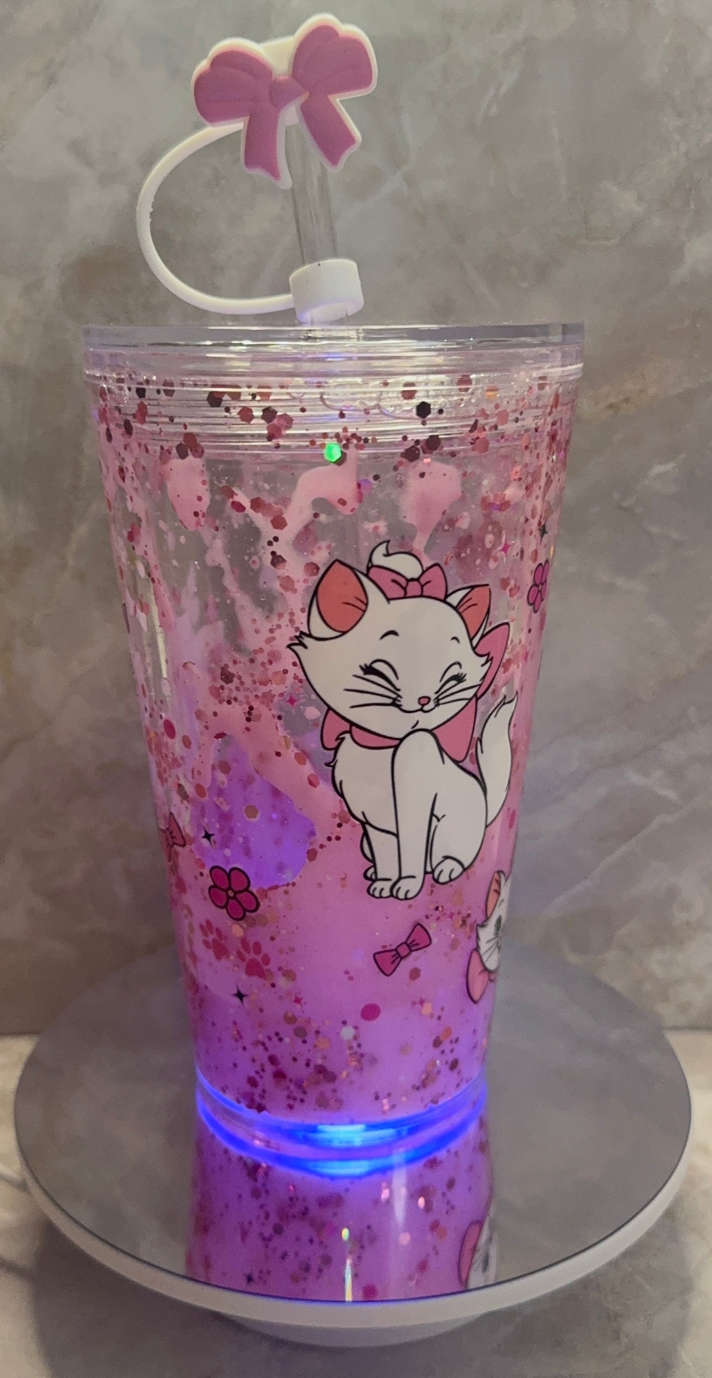 Custom 16oz Cup with Lava Effect and Glitter