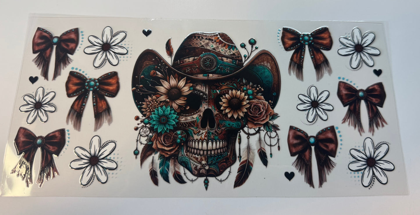 Skull, Bows and Flowers UV DTF Wraps