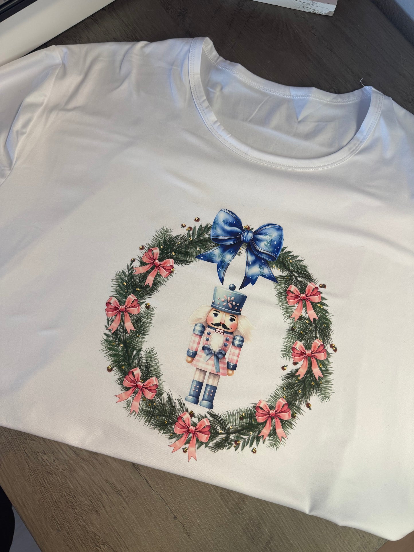 π Nutcracker Wreath White T-Shirt β Festive Holiday Tee