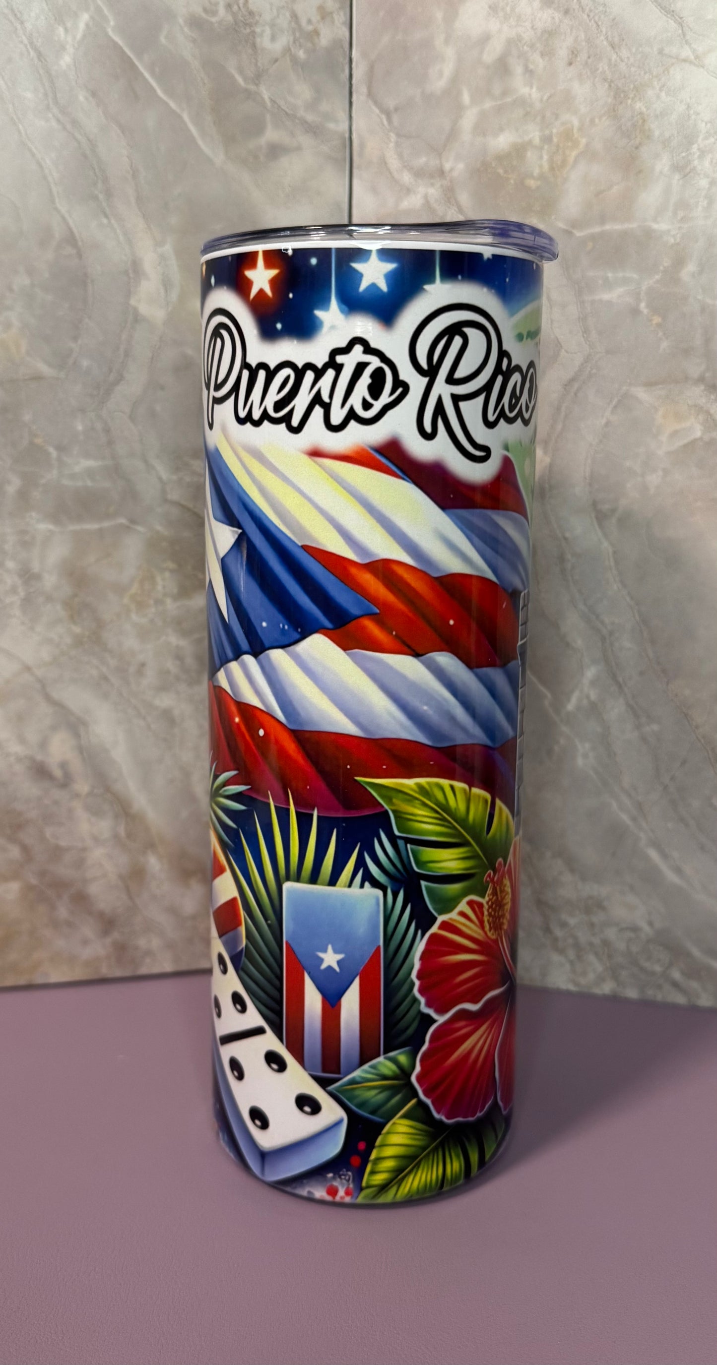 20oz Puerto Rican Flag Stainless Steel Tumbler