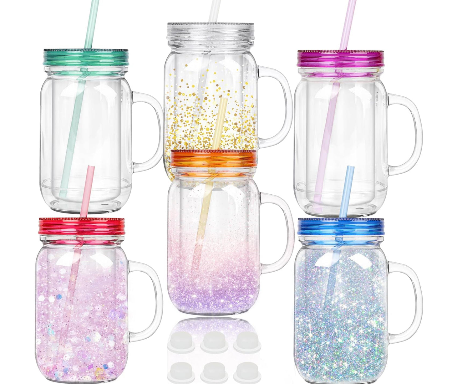 Custom 20oz Plastic Double Wall Snow Globe Tumbler