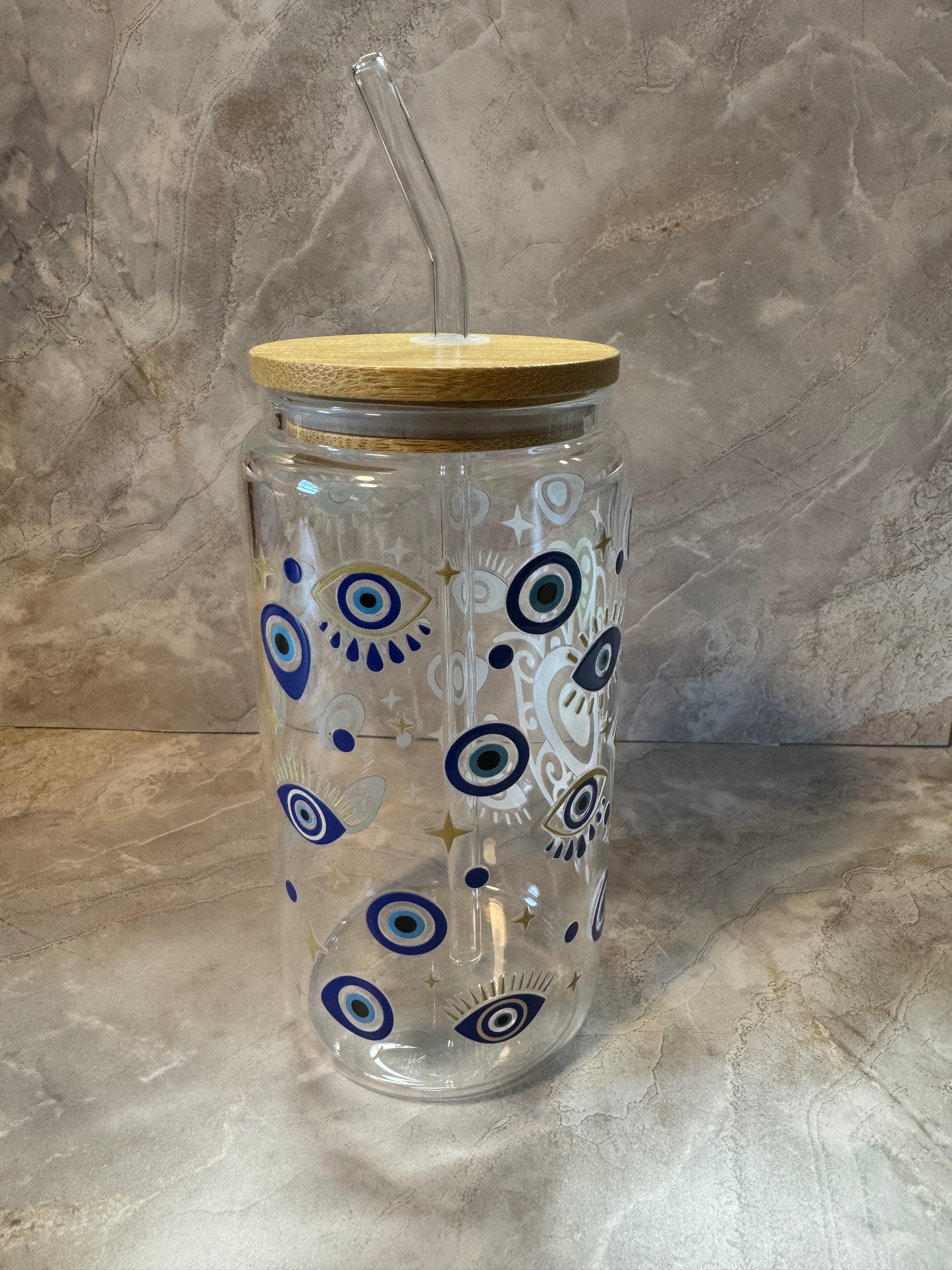 Hamsa Hand Glass Cup