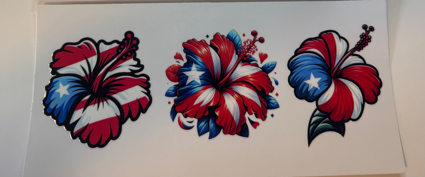 Puerto Rican Flag UV DTF Wraps