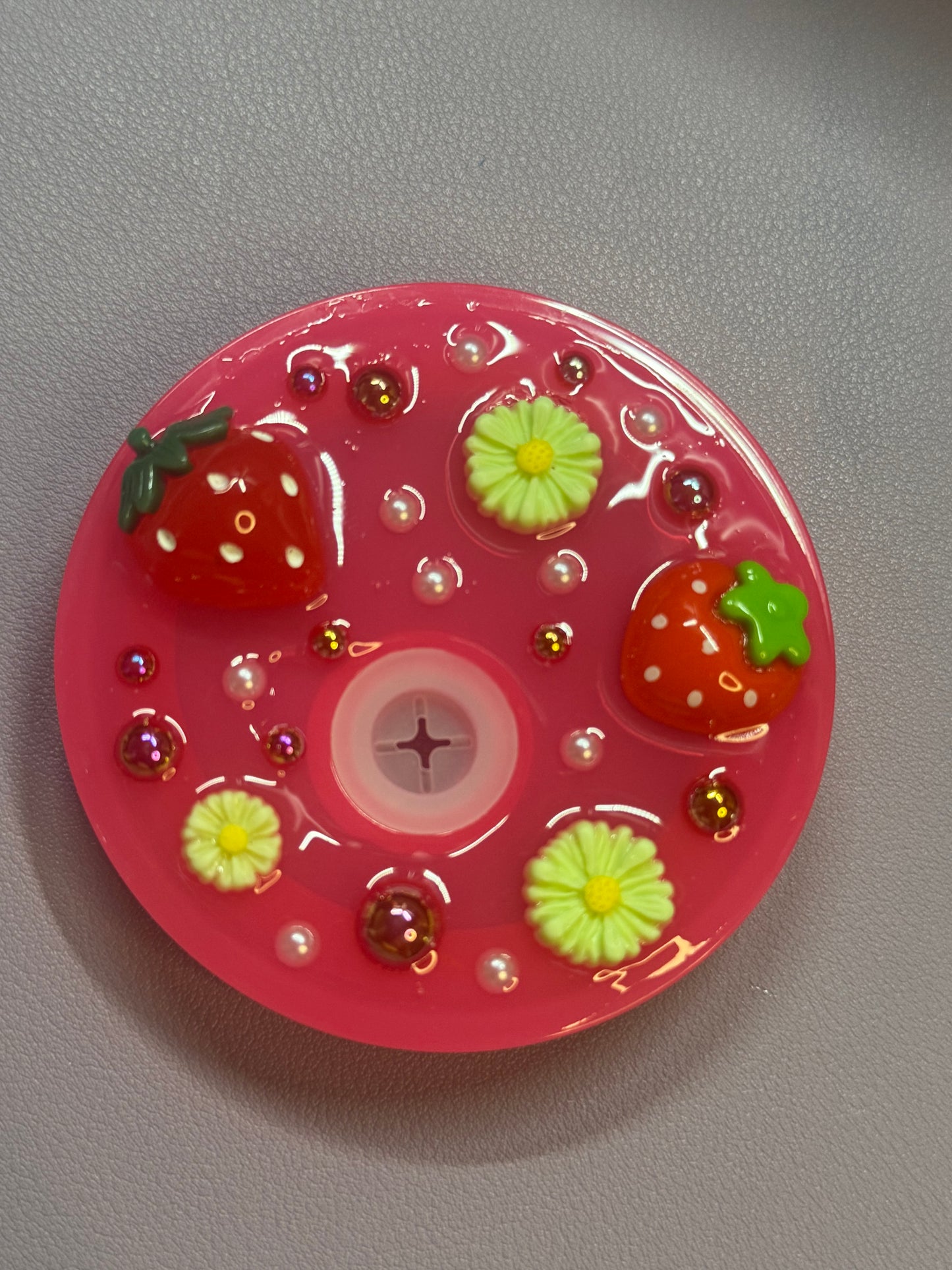 Cute Strawberry 16oz Acrylic Glitter Filled Snowglobe