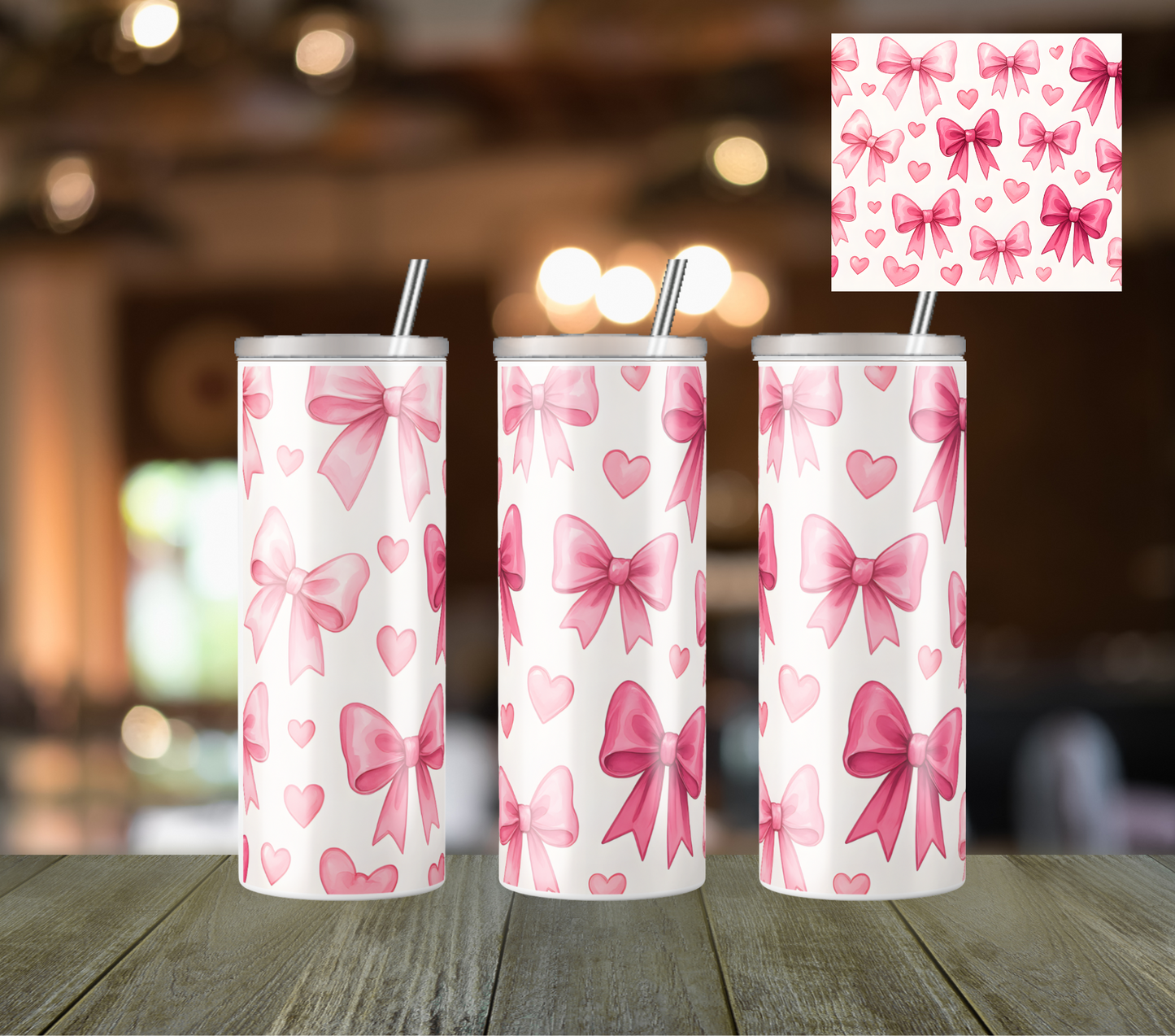 20oz Bow Coquette Sublimation Transfer Wrap