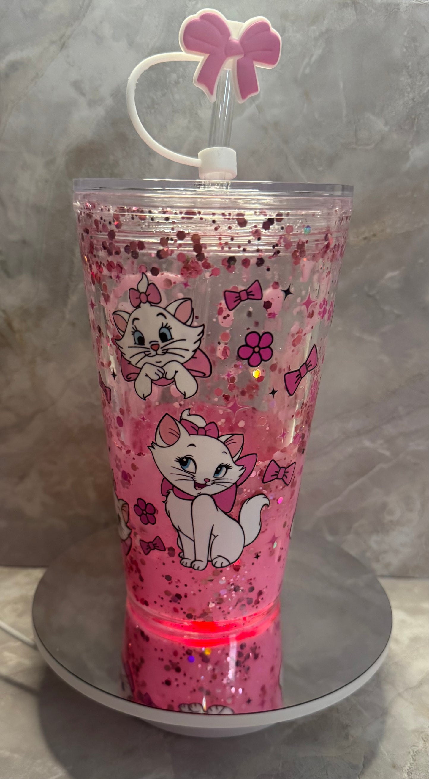 Custom 16oz Cup with Lava Effect and Glitter