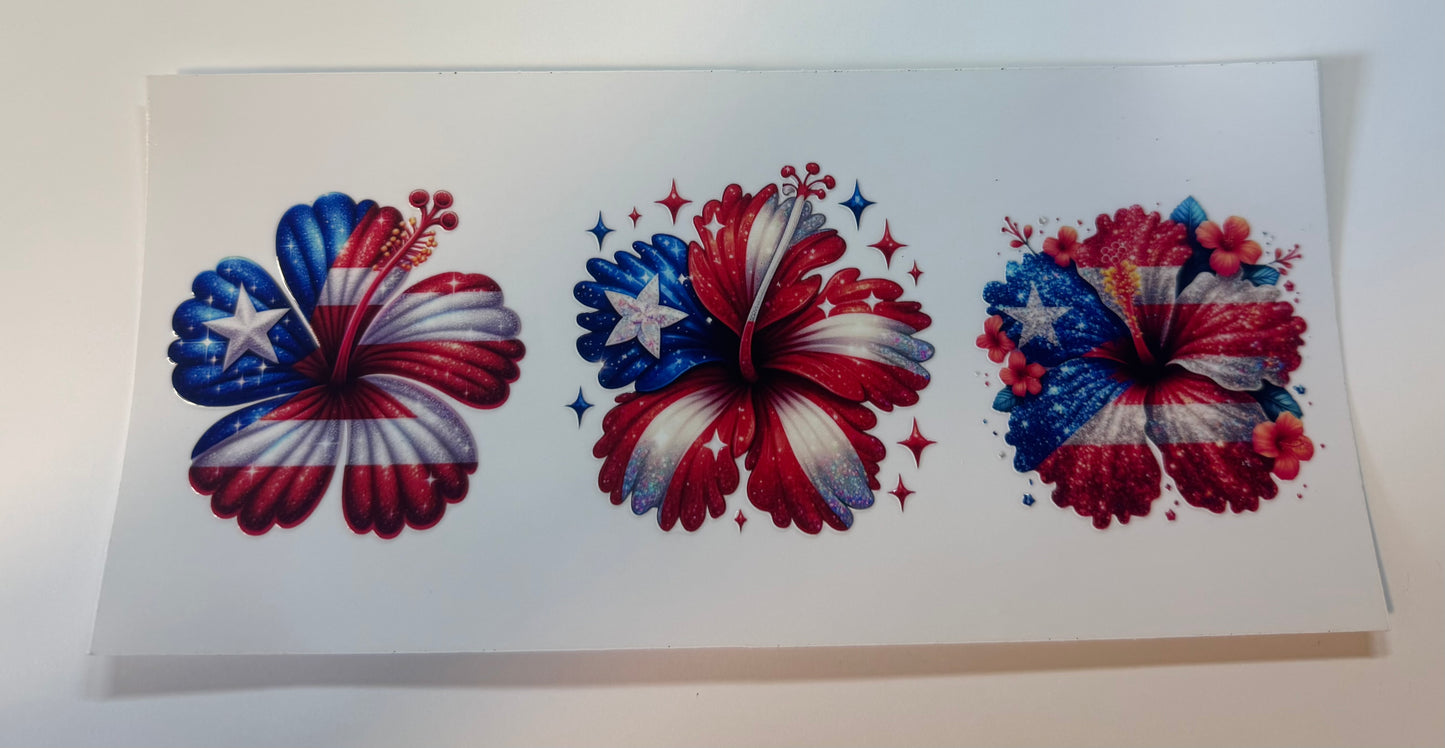 Puerto Rican Flag UV DTF Wraps