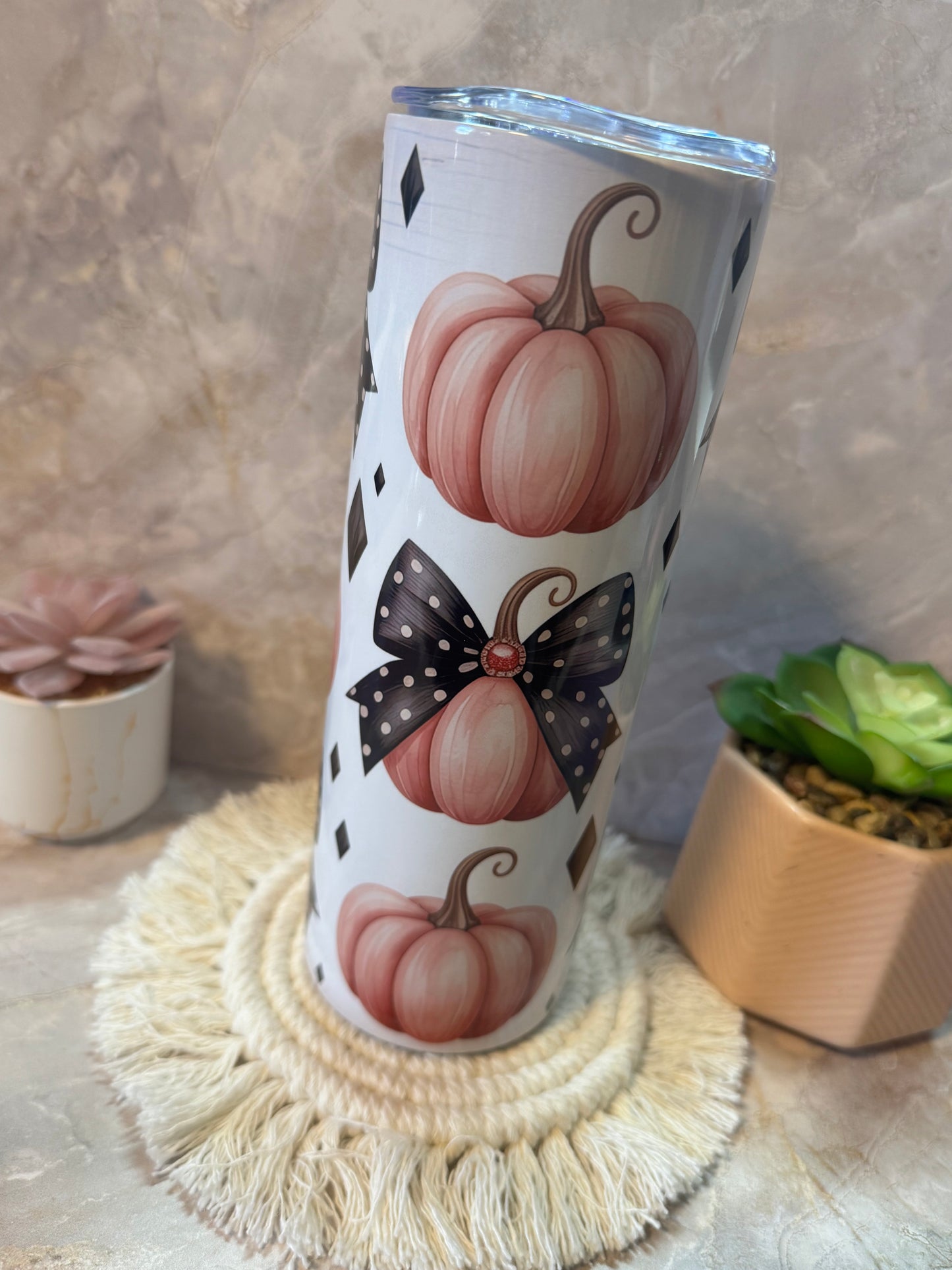 20oz Cute Coquette Pumpkin Stainless Steel Tumbler