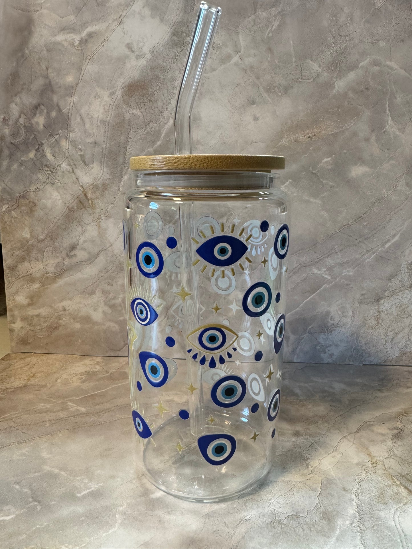 Hamsa Hand Glass Cup