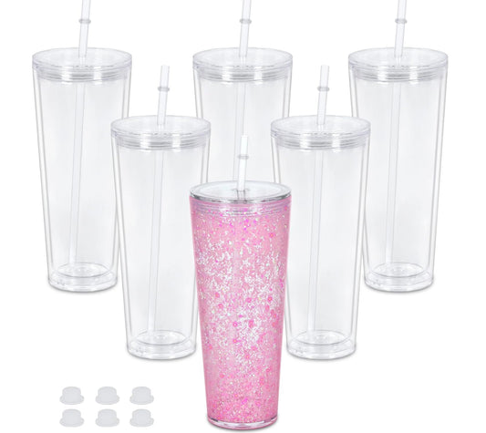 Custom 24 oz Acrylic Snowglobe Tumbler